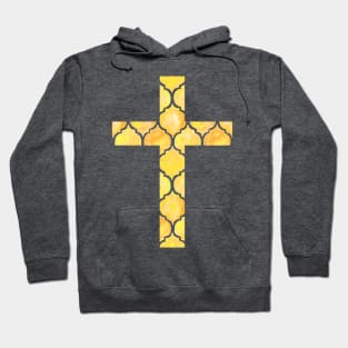 Yellow Easter Cross Design Hoodie